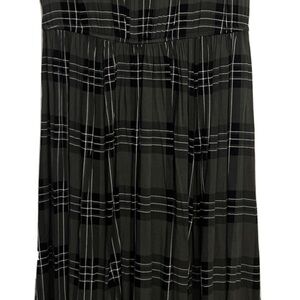 Torrid Plaid Black Olive with white stripes challis style size 2 BNWT